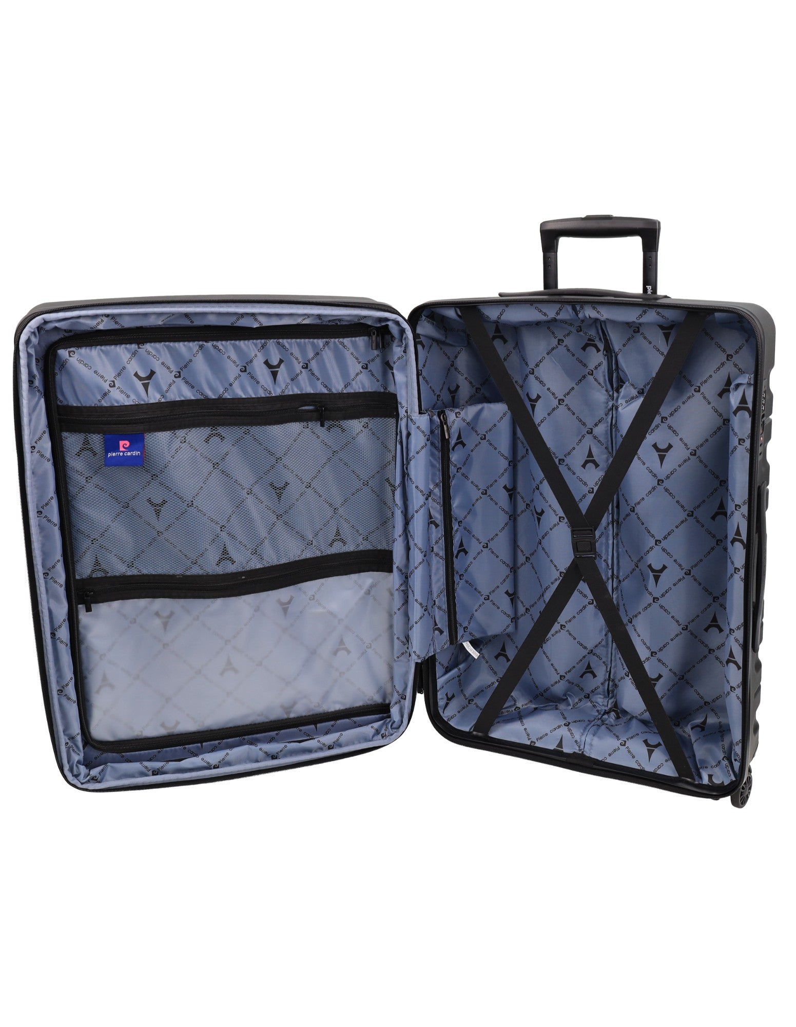 Pierre Cardin 80cm LARGE Hard Shell Suitcase in Black