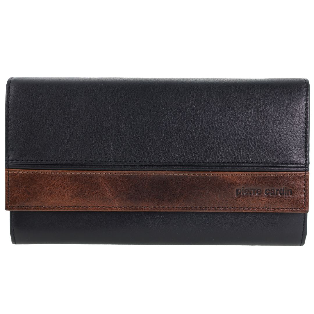 Pierre Cardin Men's Leather Rustic Flat Wallet