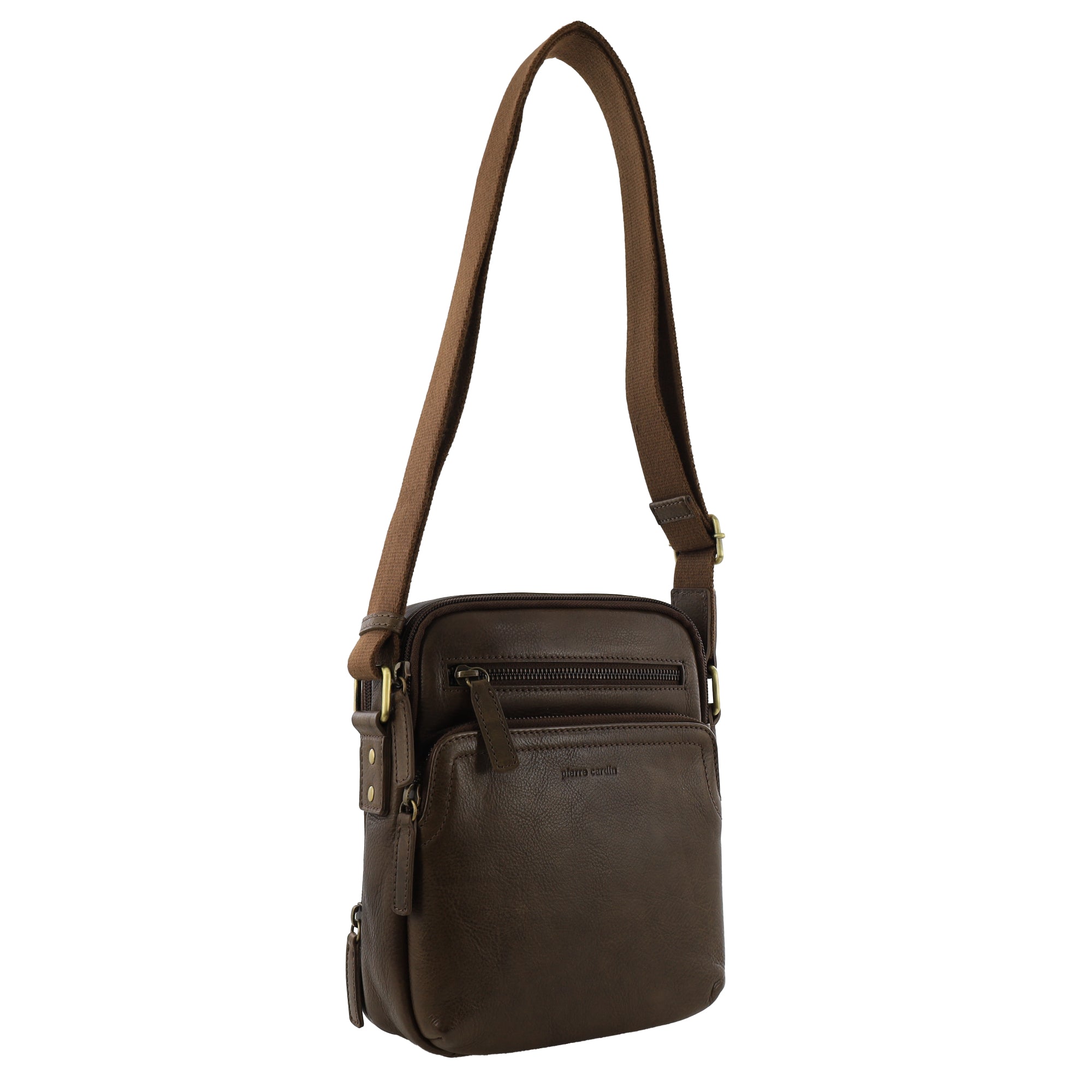 Pierre Cardin Men's Leather Compact Crossbody Bag