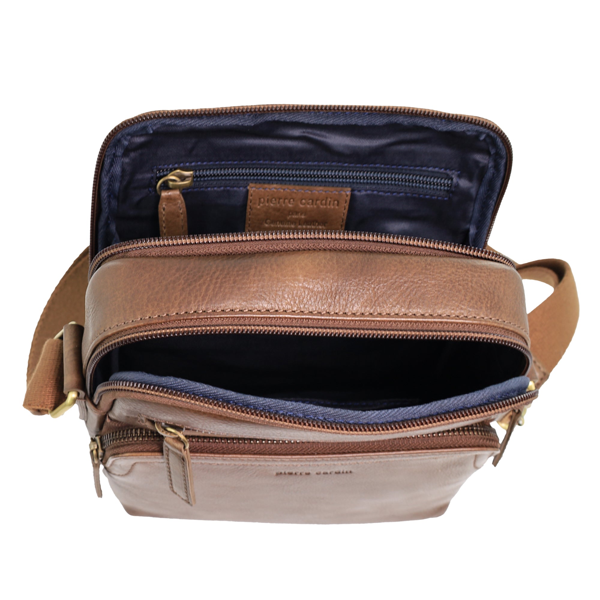 Pierre Cardin Men's Leather Compact Crossbody Bag