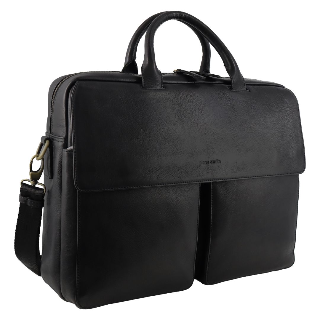 Pierre Cardin Men's Leather Classic Messenger/Computer Bag