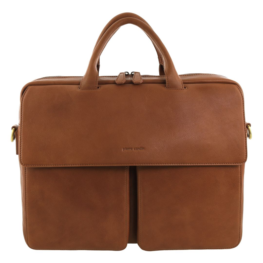 Pierre Cardin Men's Leather Classic Messenger/Computer Bag