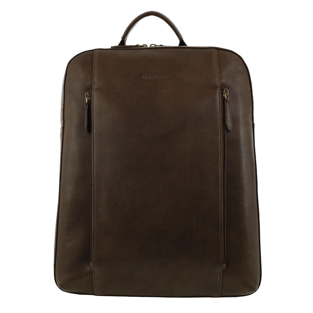 Pierre Cardin Men's Leather Functional Business/Laptop Backpack