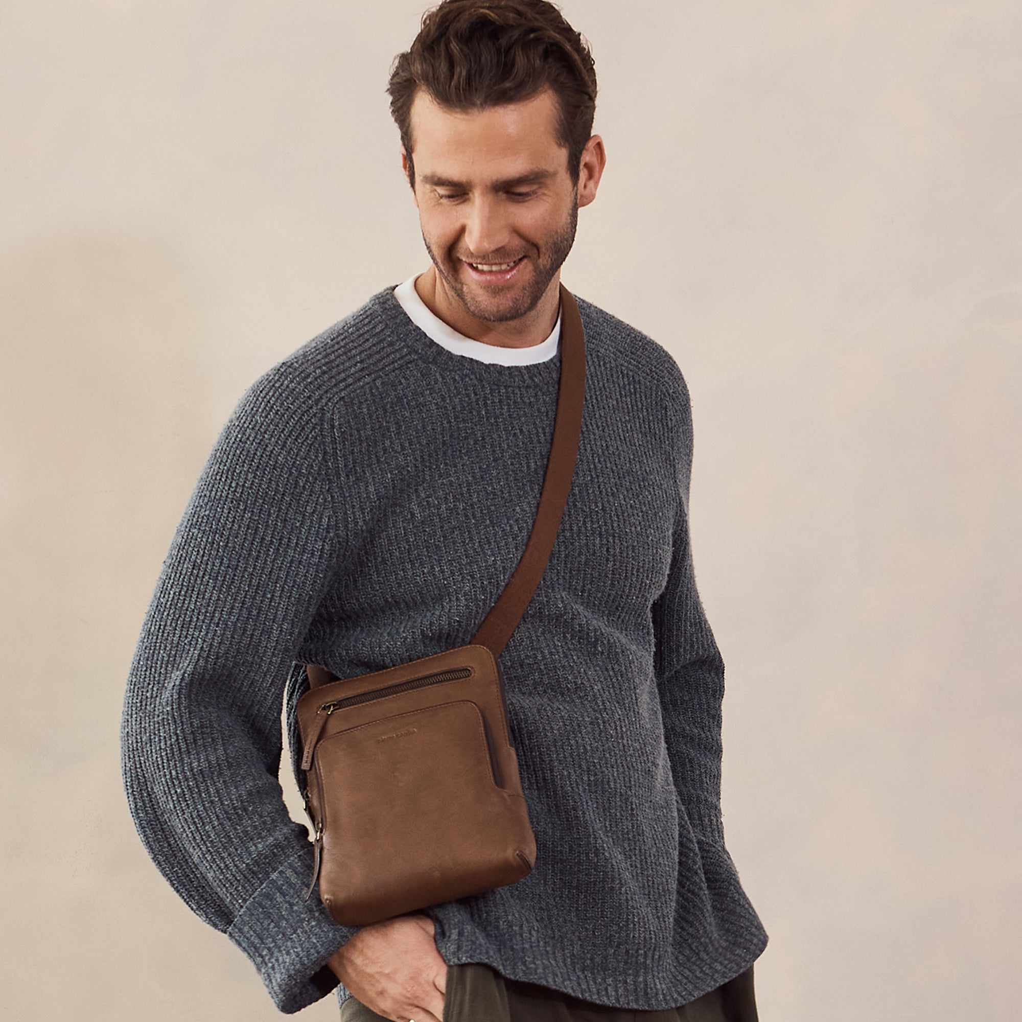 Pierre Cardin Men's Leather Casual Crossbody Bag