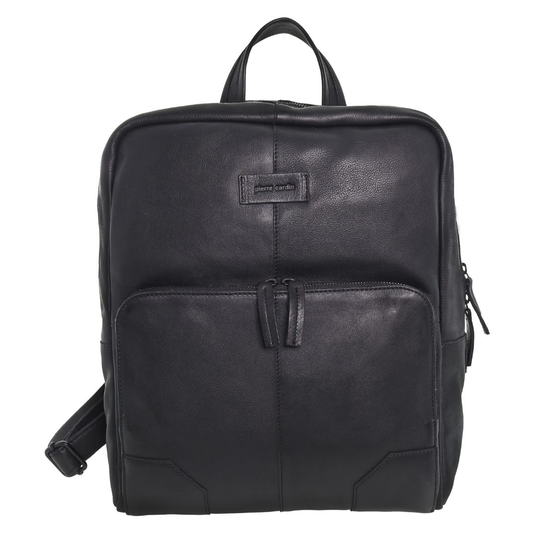 Pierre Cardin Men's Italian Leather Sleek Backpack