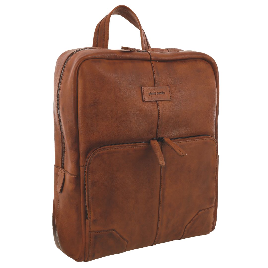 Pierre Cardin Men's Italian Leather Sleek Backpack