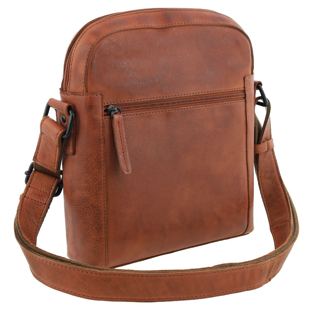 Pierre Cardin Men's Leather Rustic Crossbody Bag