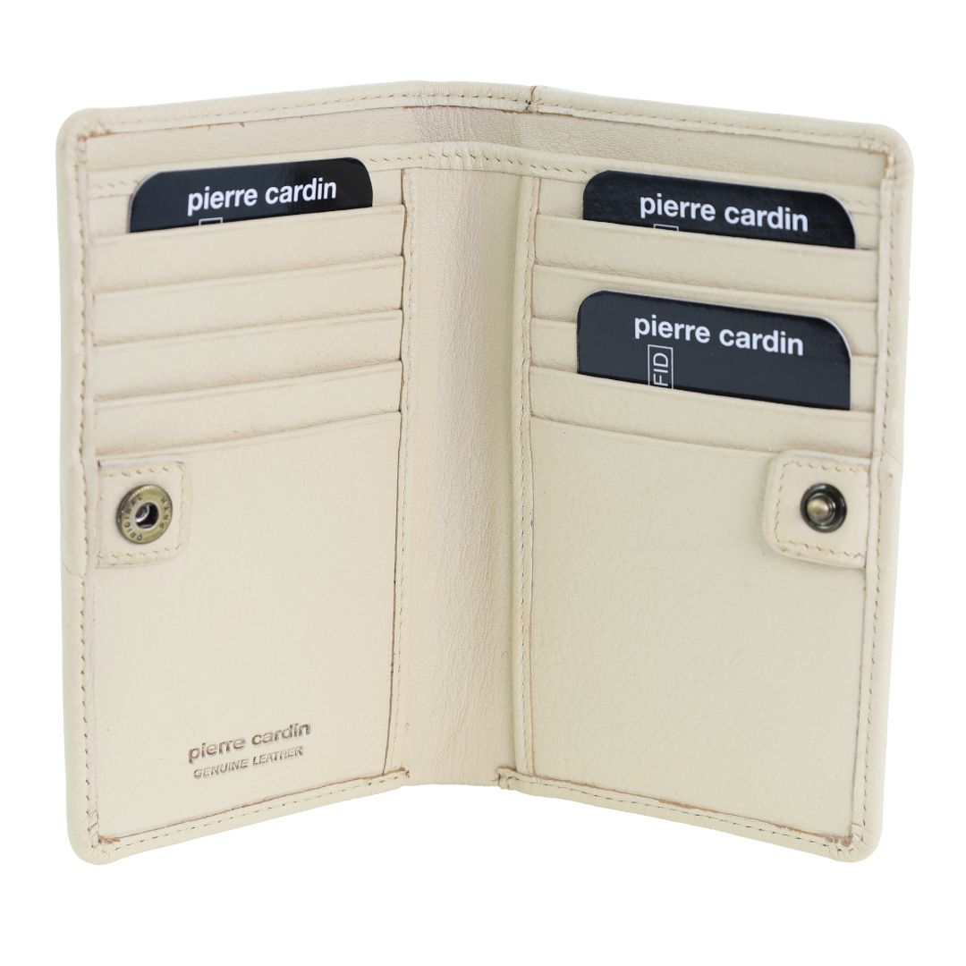 Pierre Cardin Ladies Leather Snap Button Bi-Fold Wallet