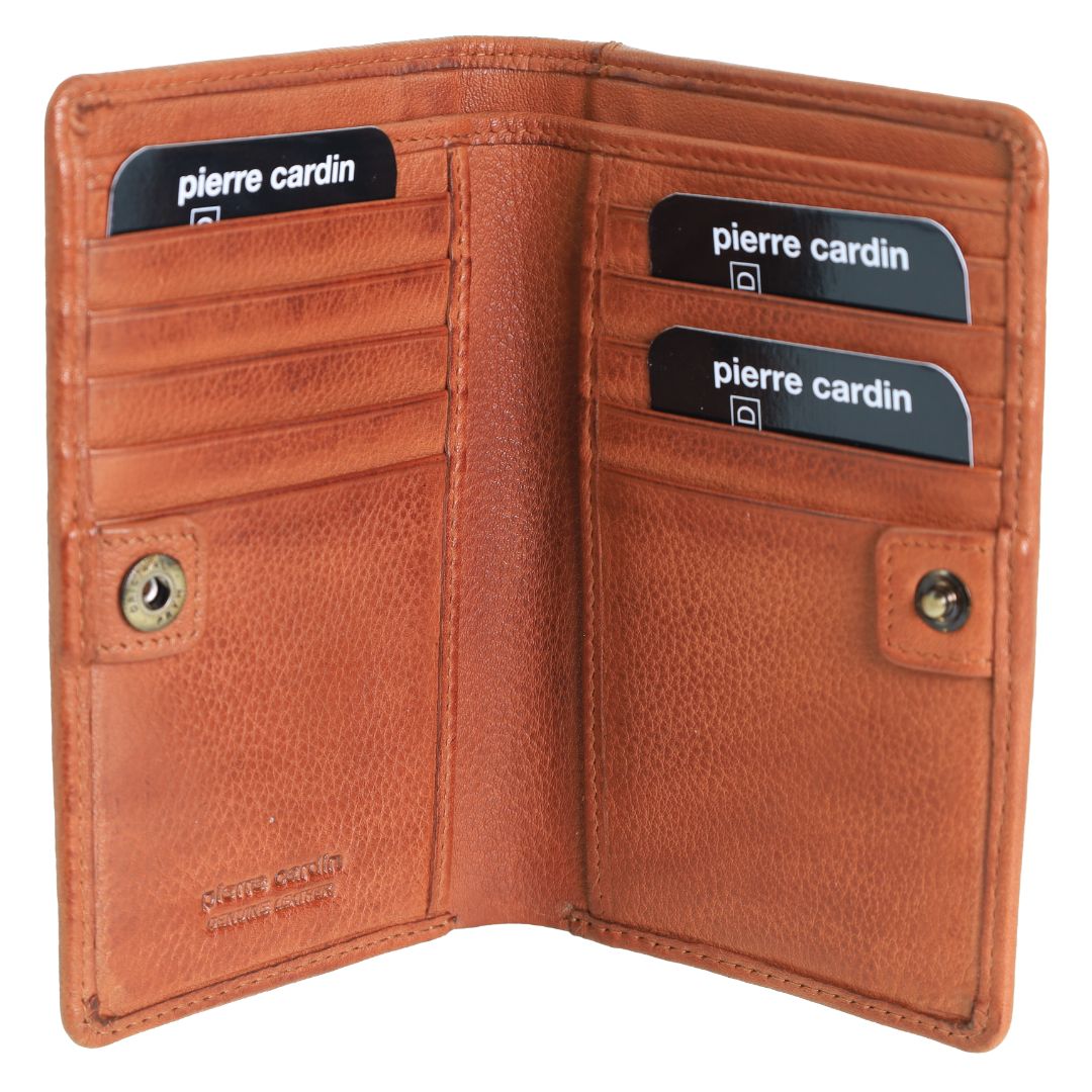 Pierre Cardin Ladies Leather Snap Button Bi-Fold Wallet