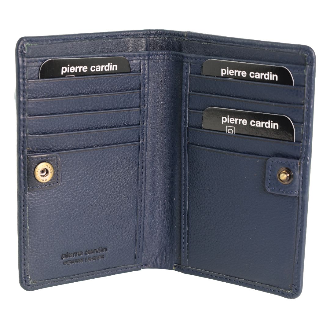 Pierre Cardin Ladies Leather Snap Button Bi-Fold Wallet