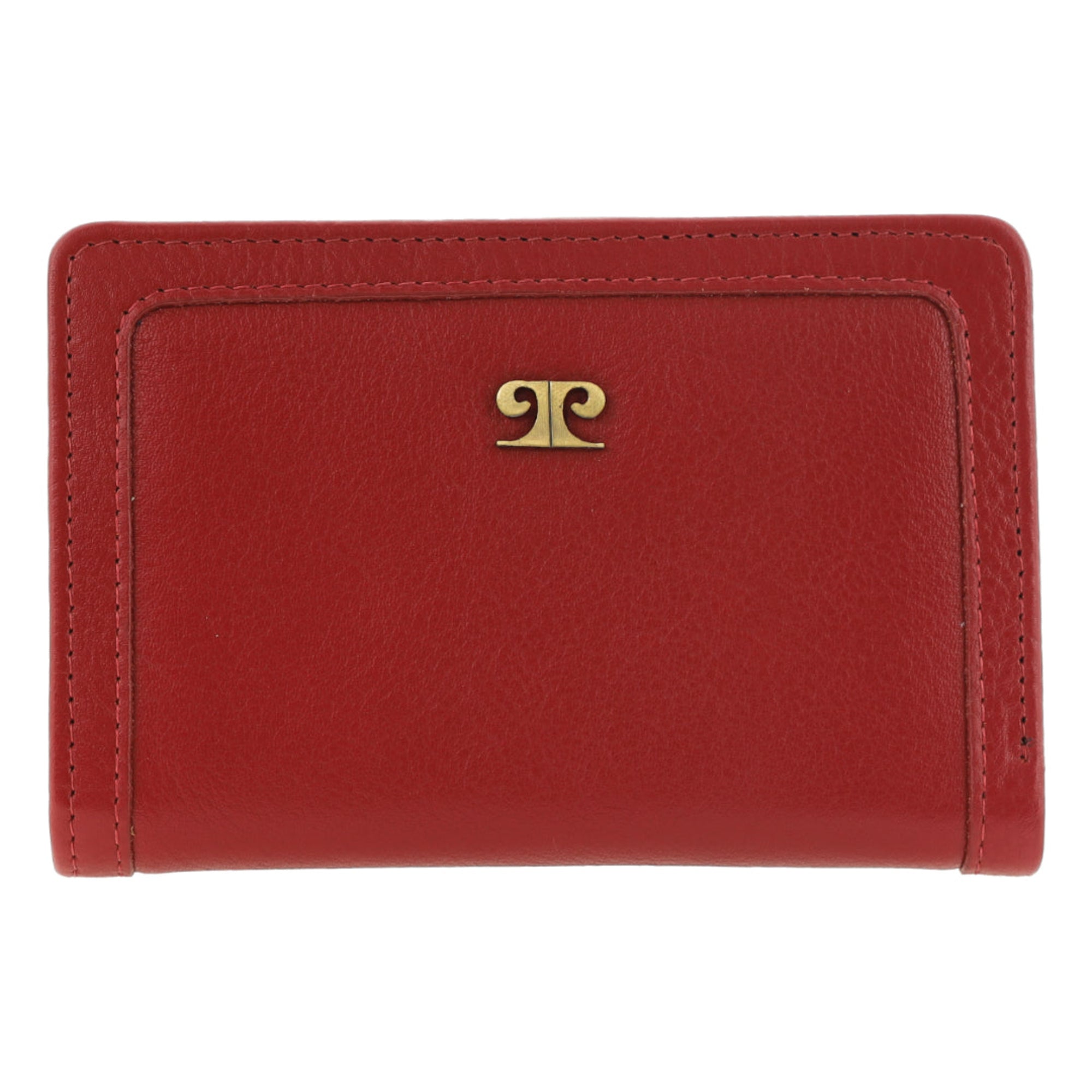 Pierre Cardin Ladies Leather Snap Button Bi-Fold Wallet in Red