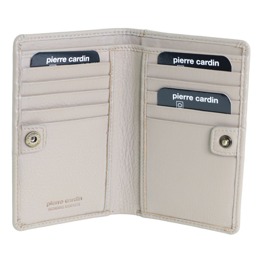 Pierre Cardin Ladies Leather Snap Button Bi-Fold Wallet