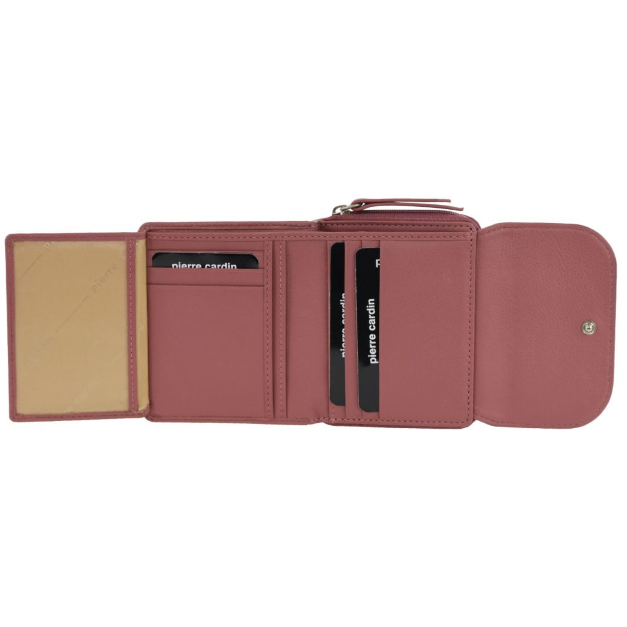 Pierre Cardin Ladies Leather Tri-Fold Tab Wallet