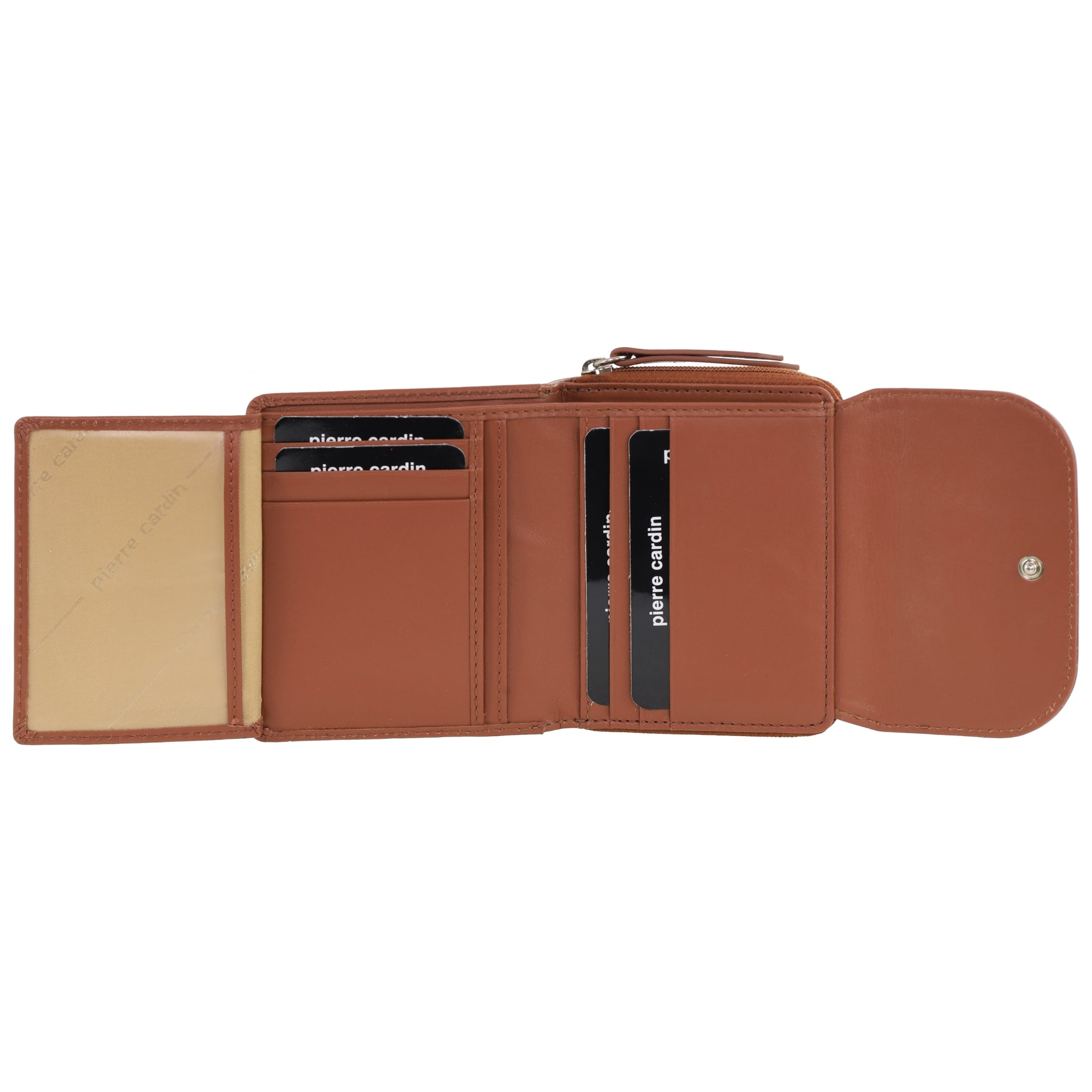 Pierre Cardin Ladies Leather Tri-Fold Tab Wallet