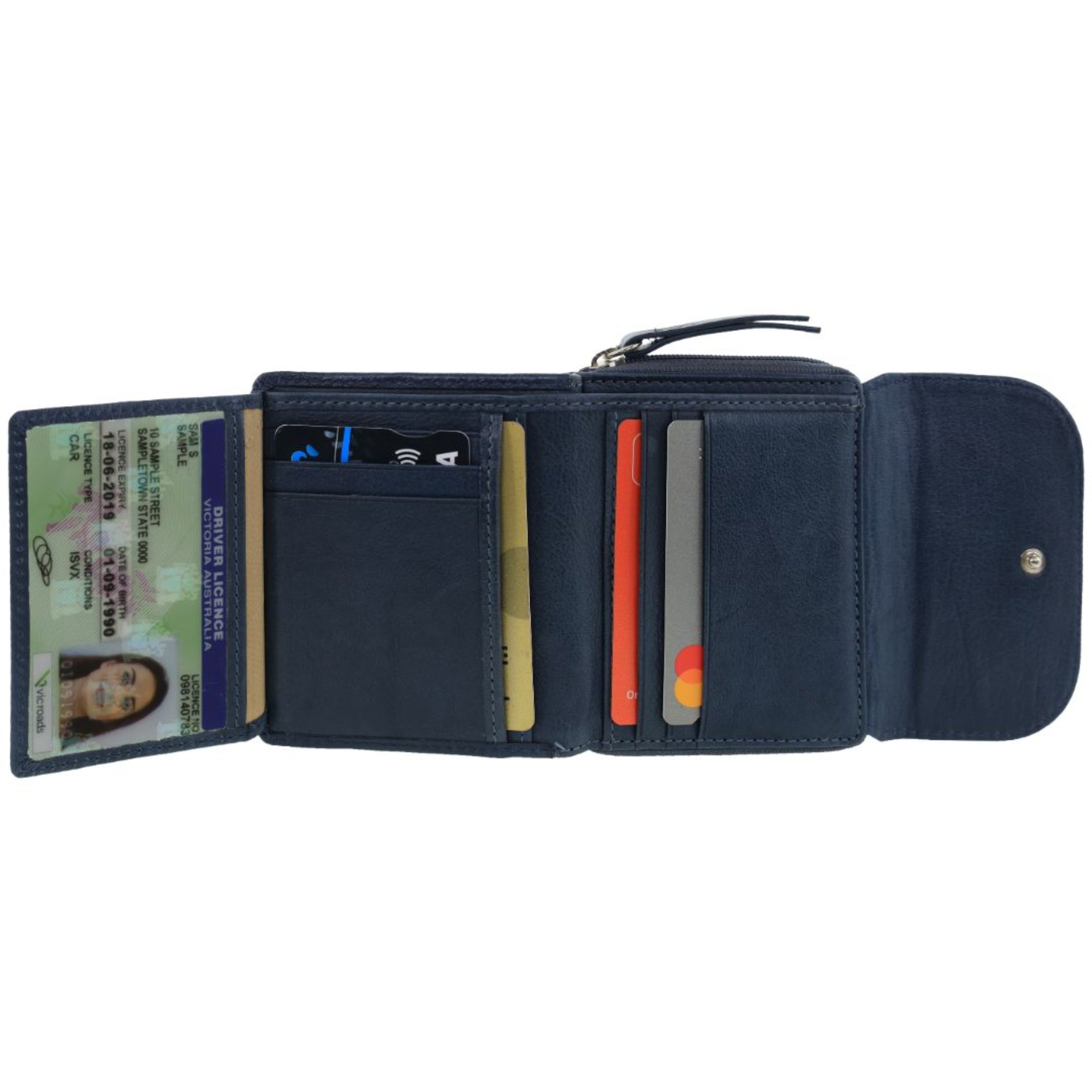 Pierre Cardin Ladies Leather Tri-Fold Tab Wallet