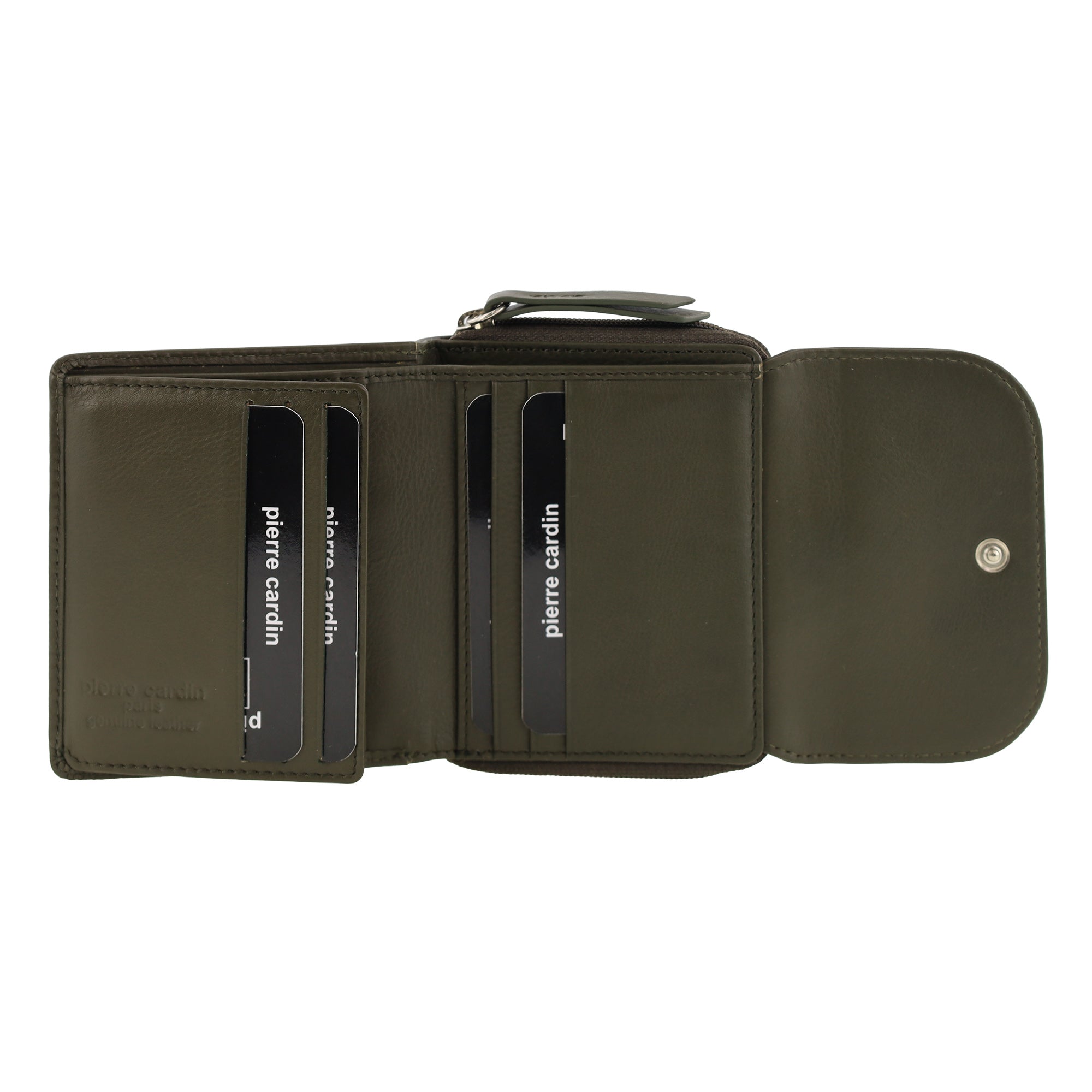 Pierre Cardin Ladies Leather Tri-Fold Tab Wallet
