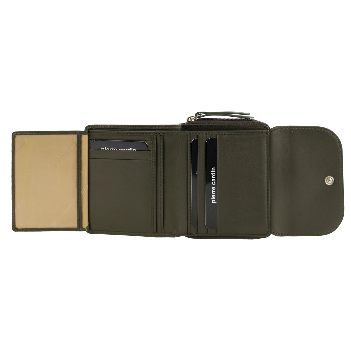 Pierre Cardin Ladies Leather Tri-Fold Tab Wallet