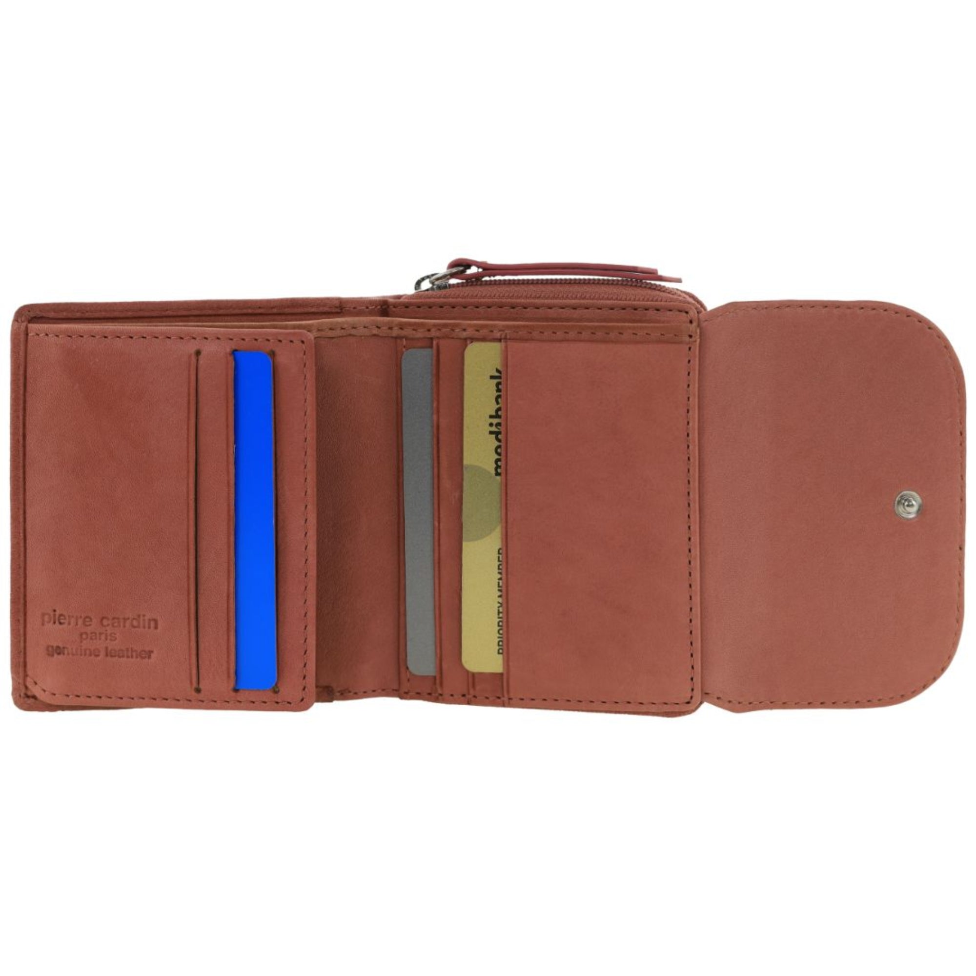 Pierre Cardin Ladies Leather Tri-Fold Tab Wallet
