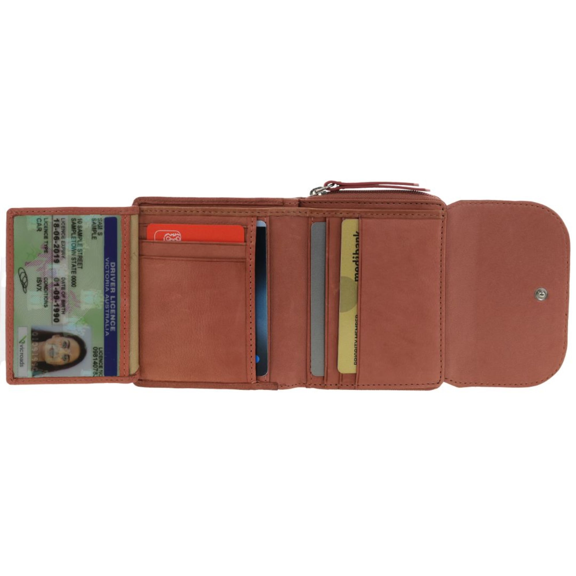 Pierre Cardin Ladies Leather Tri-Fold Tab Wallet