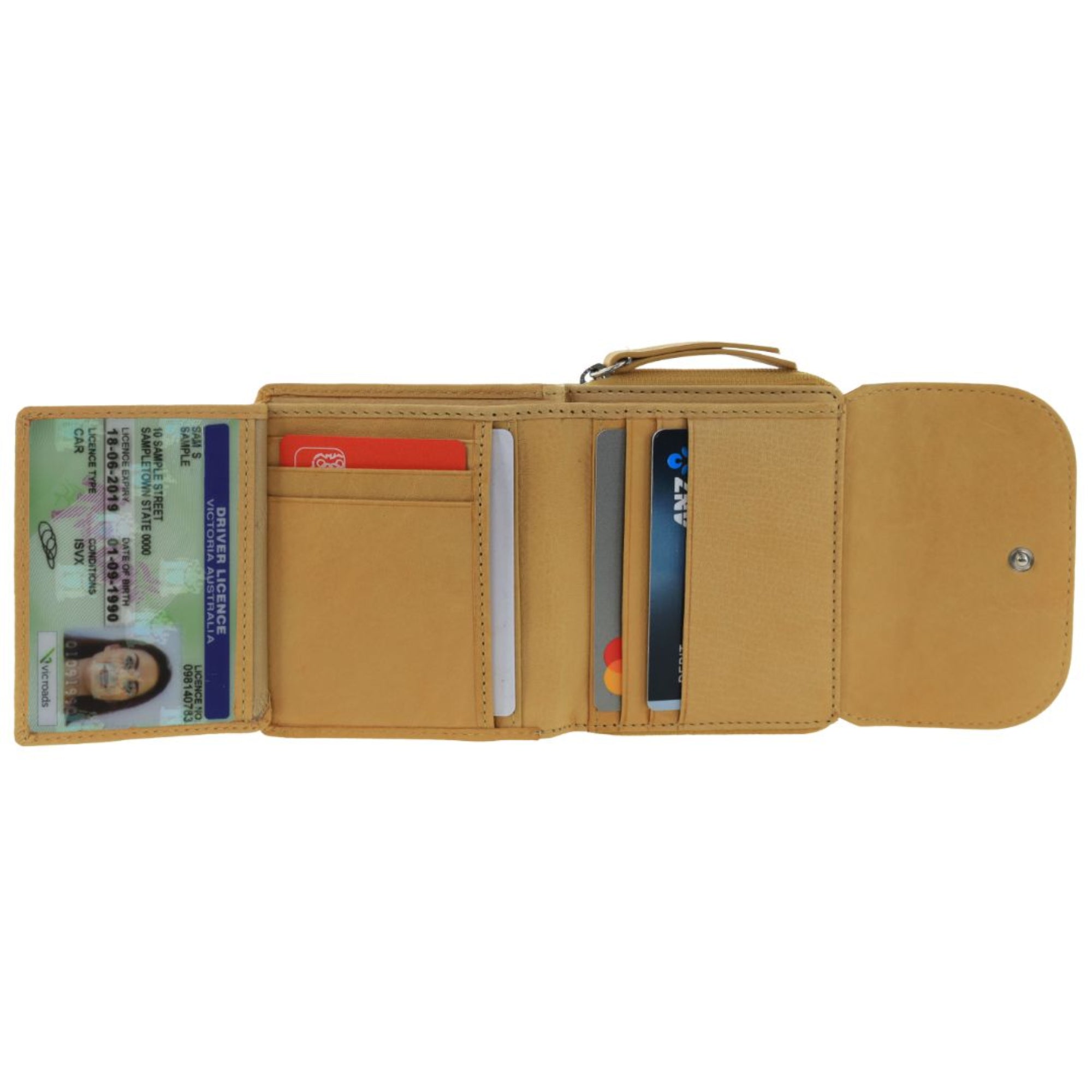 Pierre Cardin Ladies Leather Tri-Fold Tab Wallet