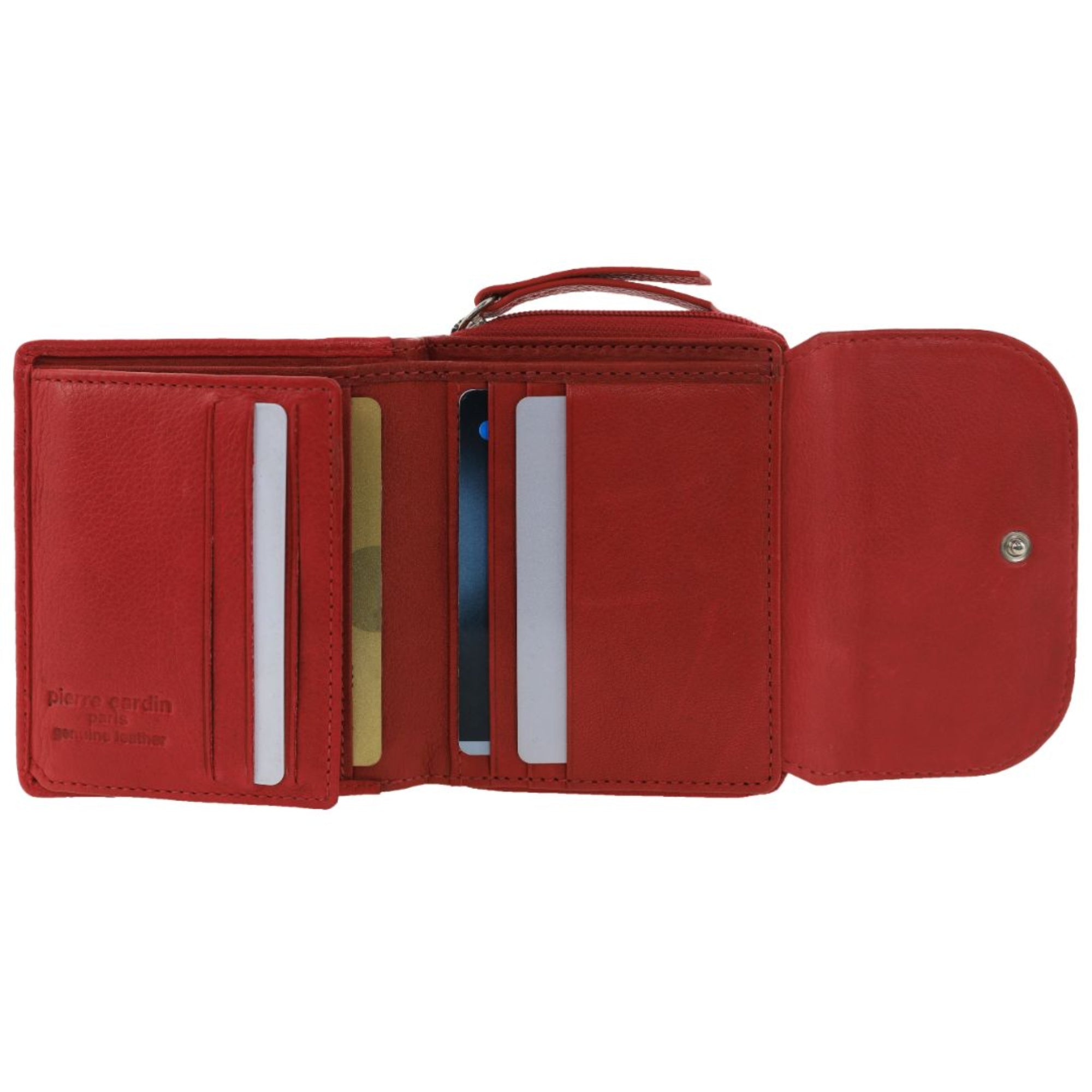 Pierre Cardin Ladies Leather Tri-Fold Tab Wallet