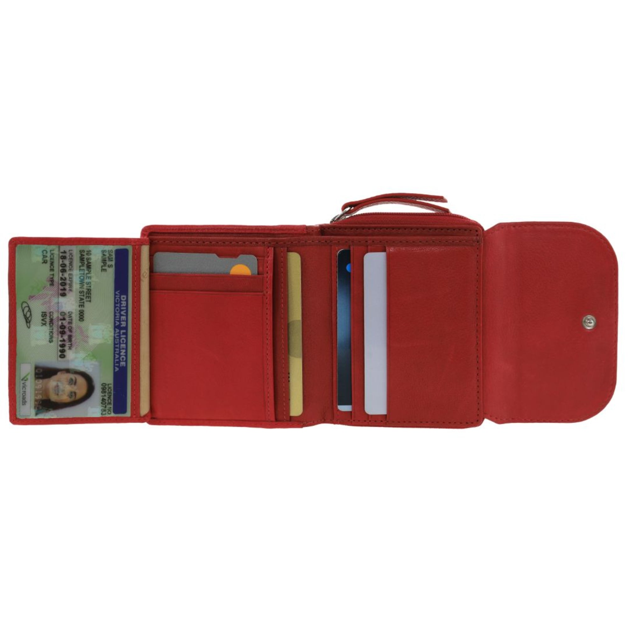 Pierre Cardin Ladies Leather Tri-Fold Tab Wallet
