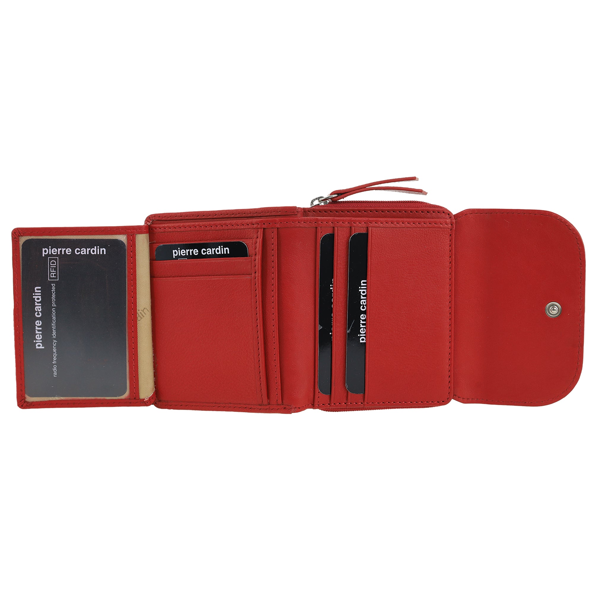 Pierre Cardin Ladies Leather Tri-Fold Tab Wallet