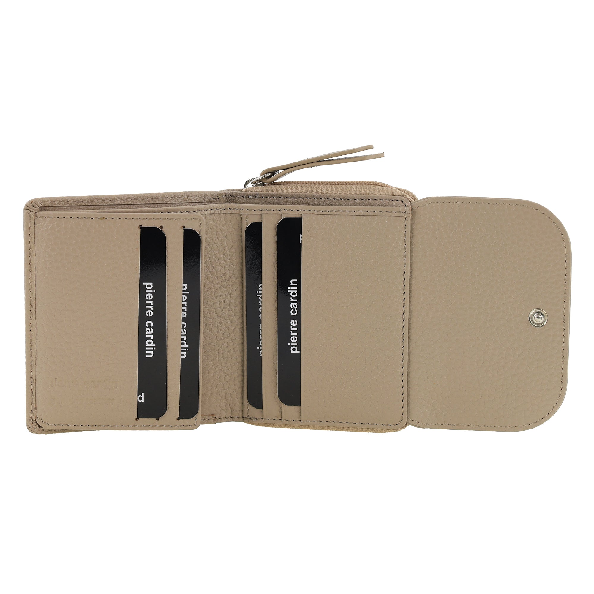 Pierre Cardin Ladies Leather Tri-Fold Tab Wallet