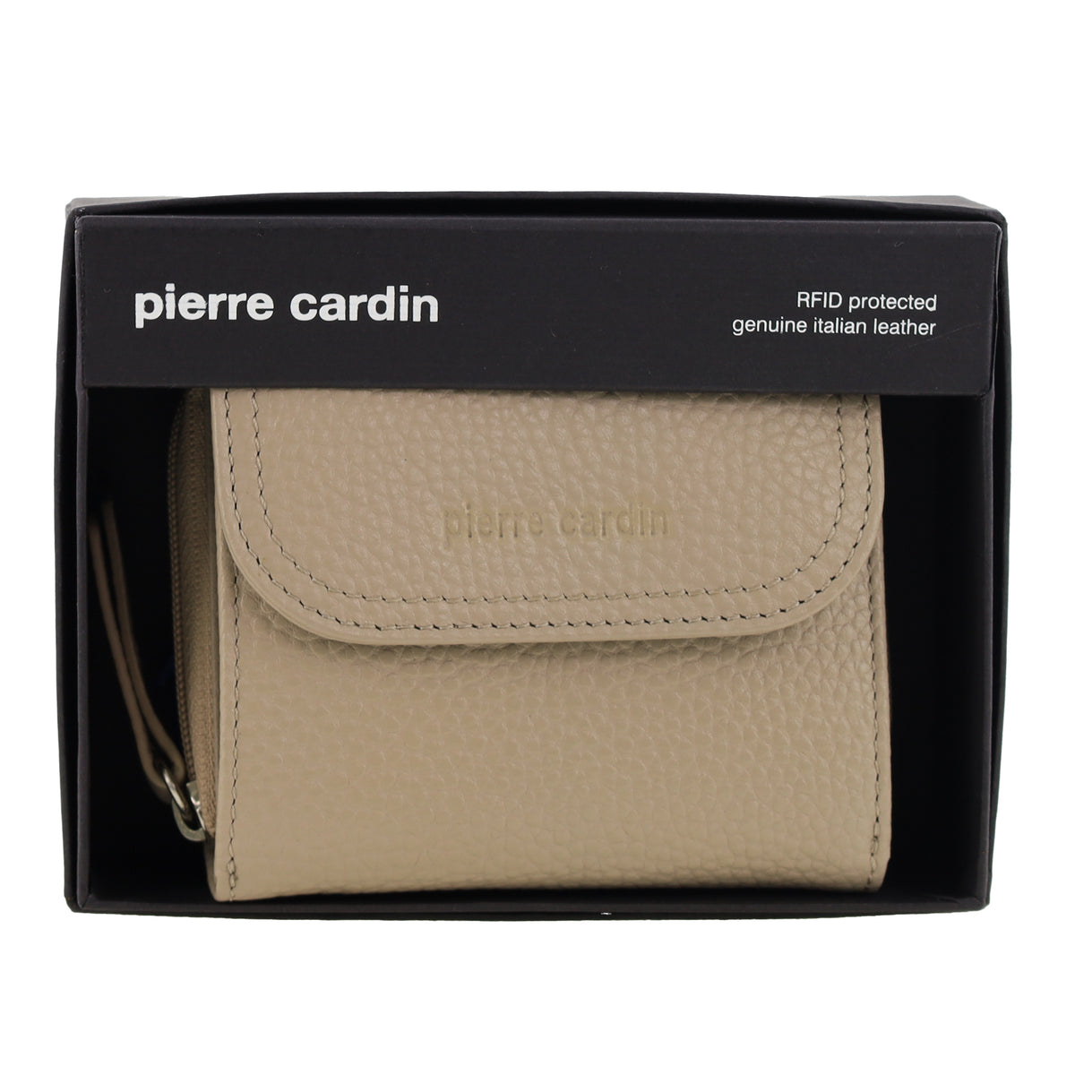 Pierre Cardin Ladies Leather Tri-Fold Tab Wallet
