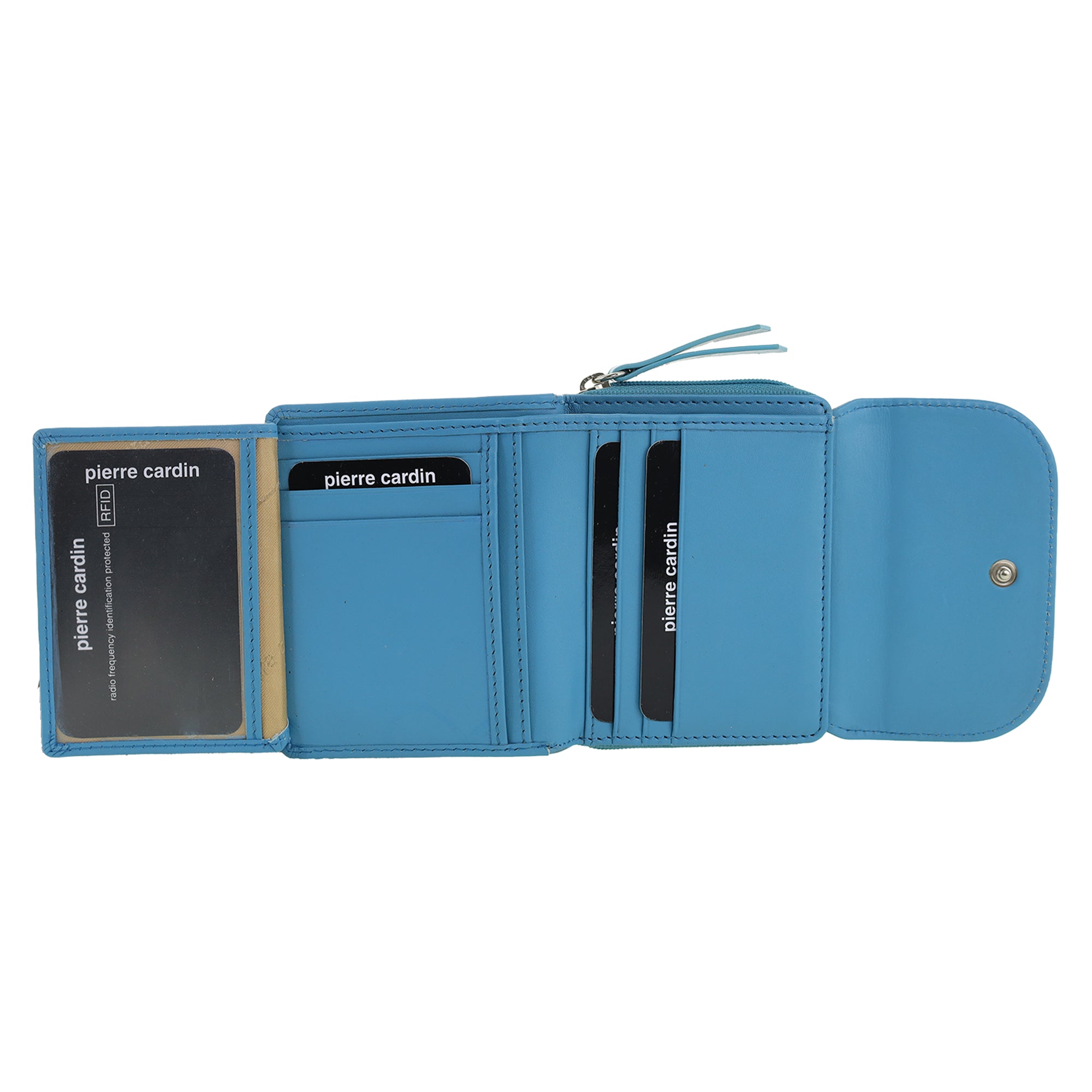 Pierre Cardin Ladies Leather Tri-Fold Tab Wallet
