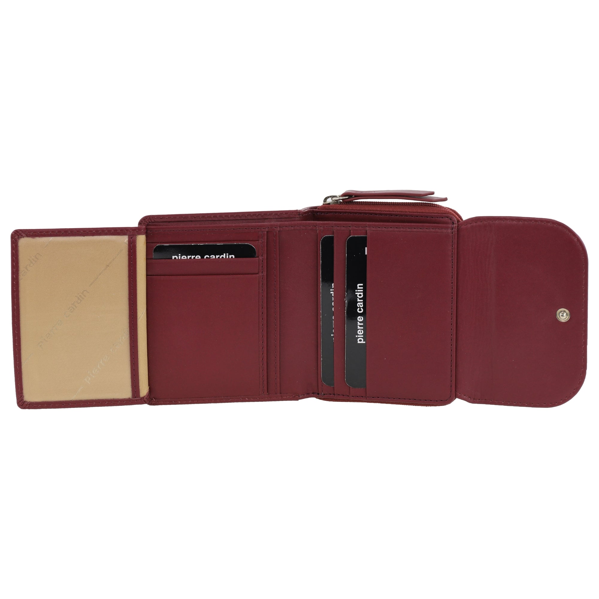 Pierre Cardin Ladies Leather Tri-Fold Tab Wallet