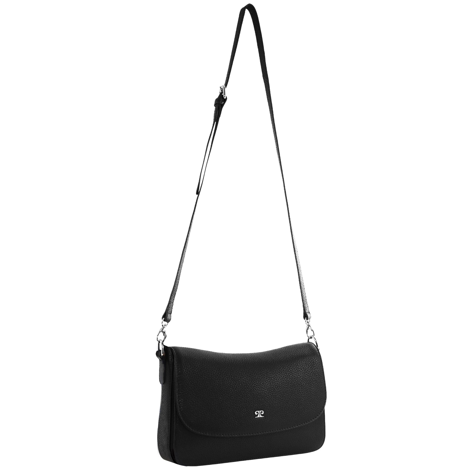 Pierre Cardin Ladies Leather Flap Over Crossbody Bag