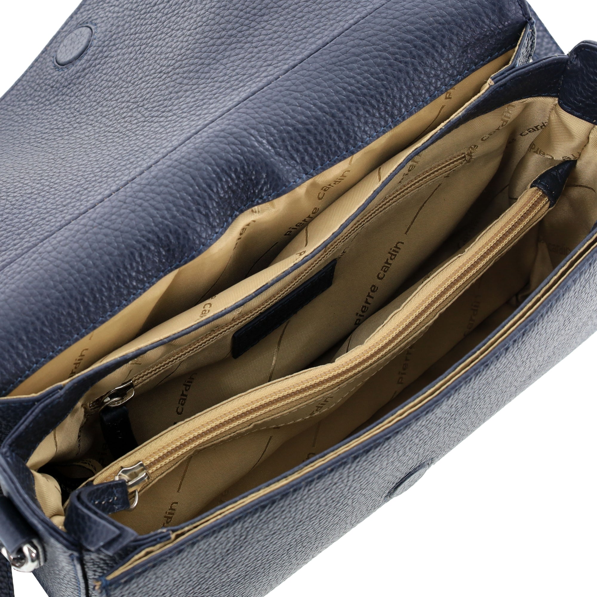 Pierre Cardin Ladies Leather Flap Over Crossbody Bag