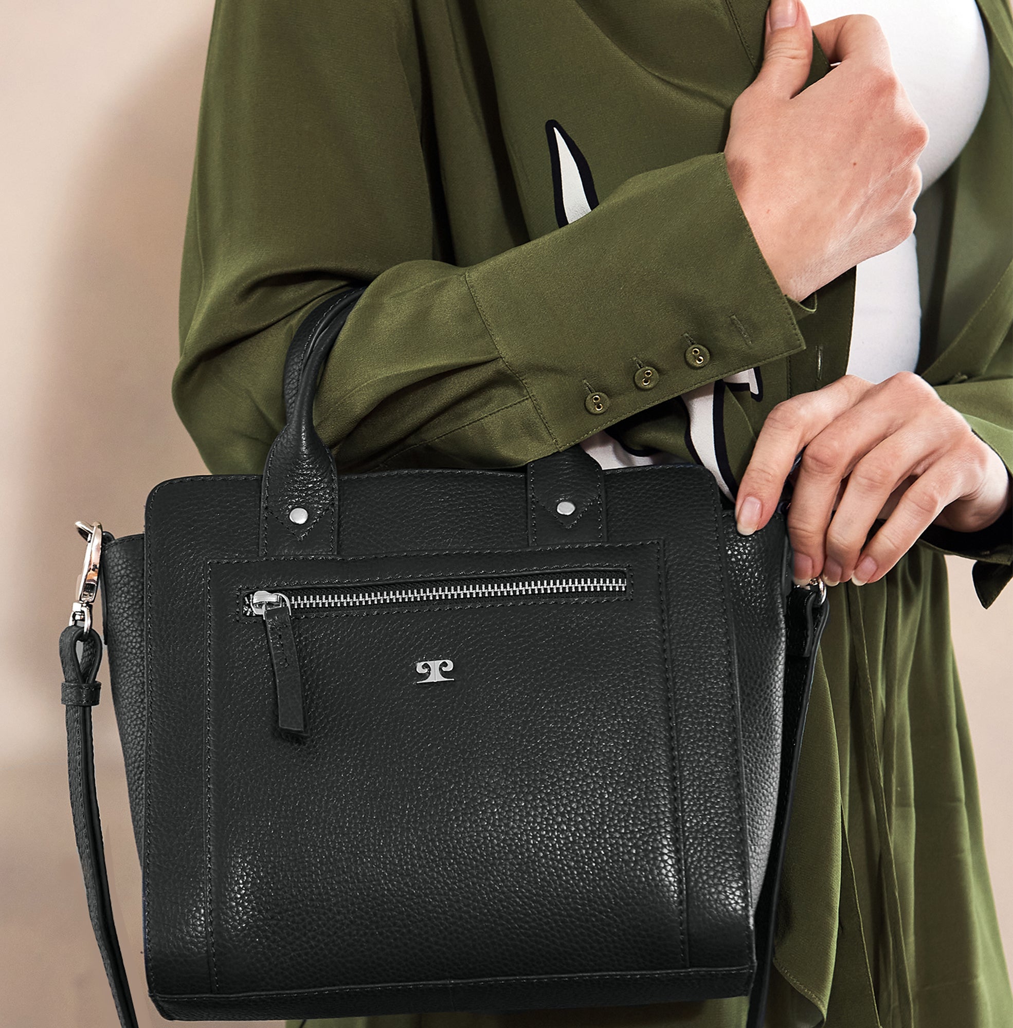 Pierre Cardin Ladies Leather Mini Tote Crossbody Bag