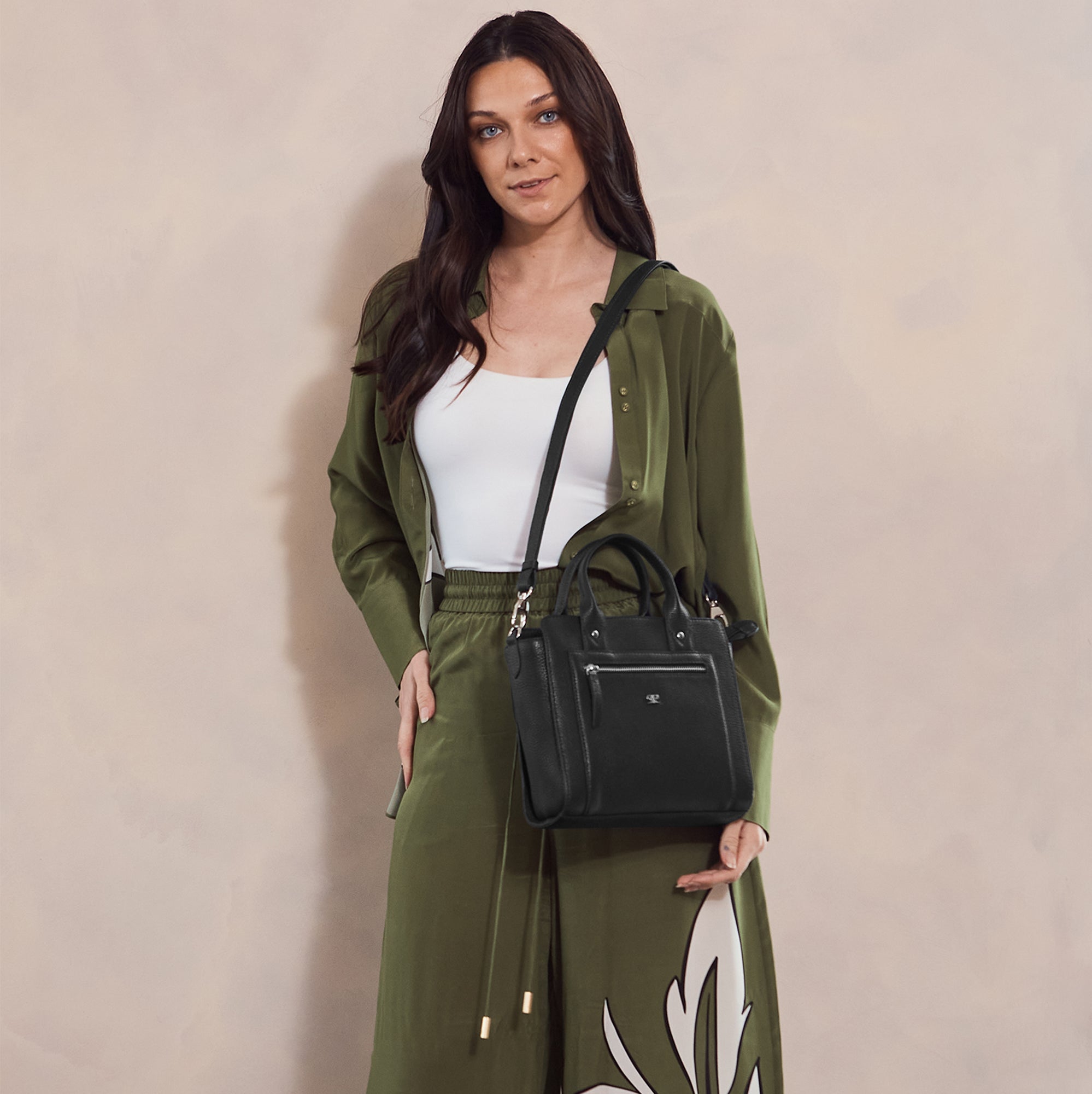 Pierre Cardin Ladies Leather Mini Tote Crossbody Bag