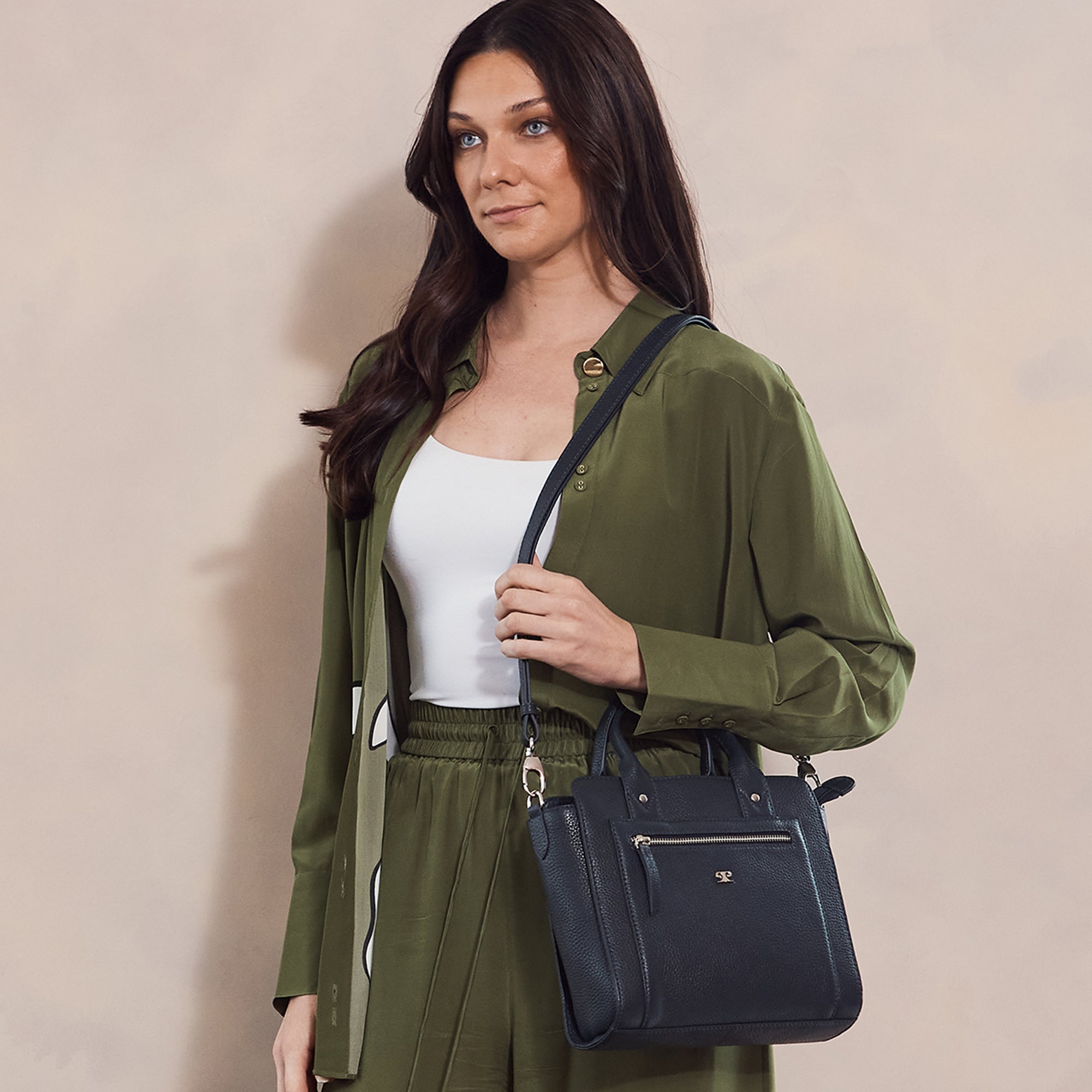 Pierre Cardin Ladies Leather Mini Tote Crossbody Bag