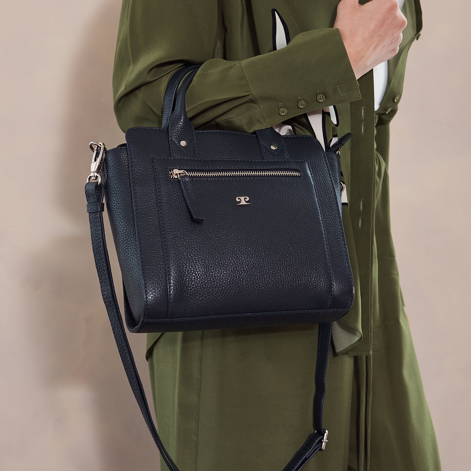 Pierre Cardin Ladies Leather Mini Tote Crossbody Bag