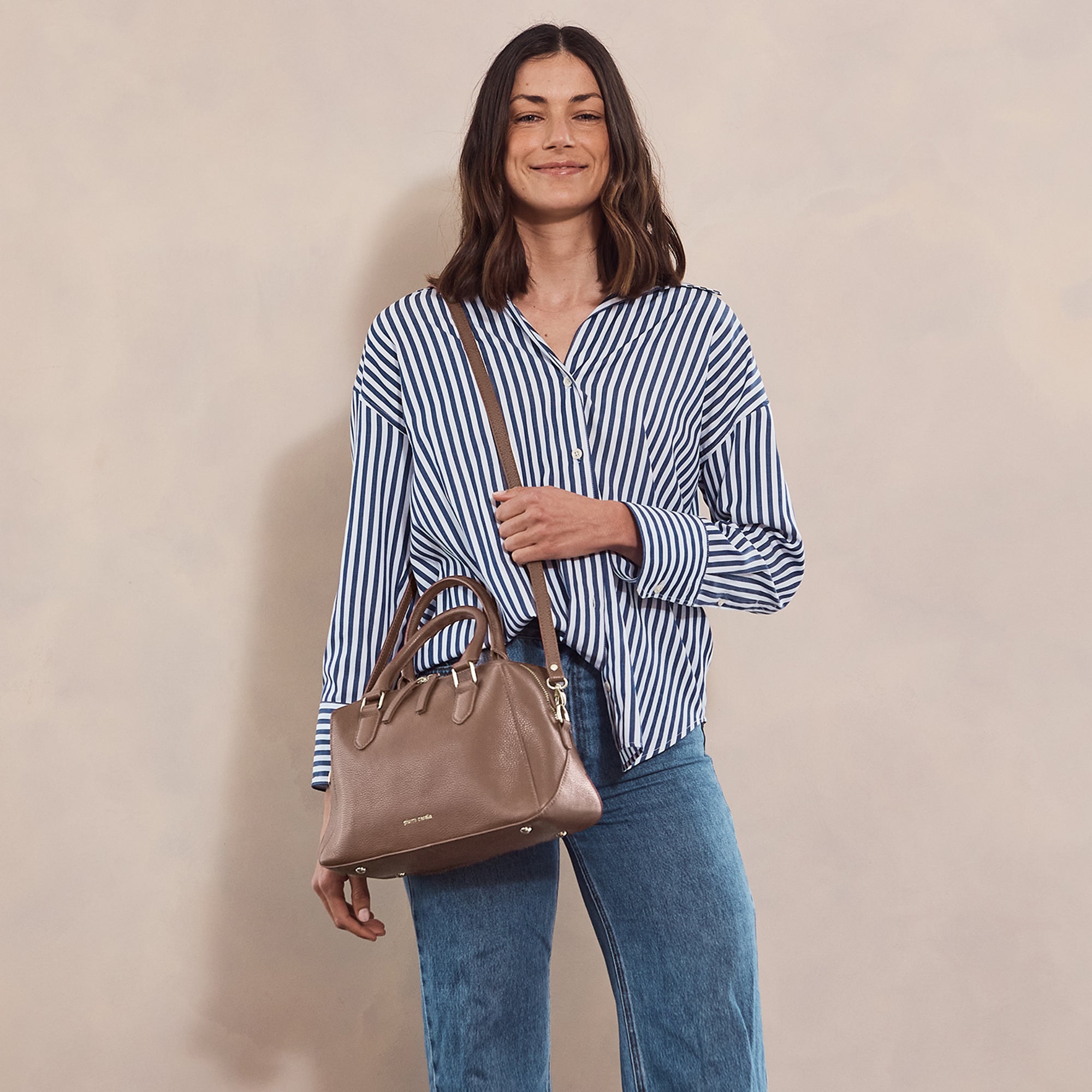 Pierre Cardin Ladies Leather Tote Crossbody Bag