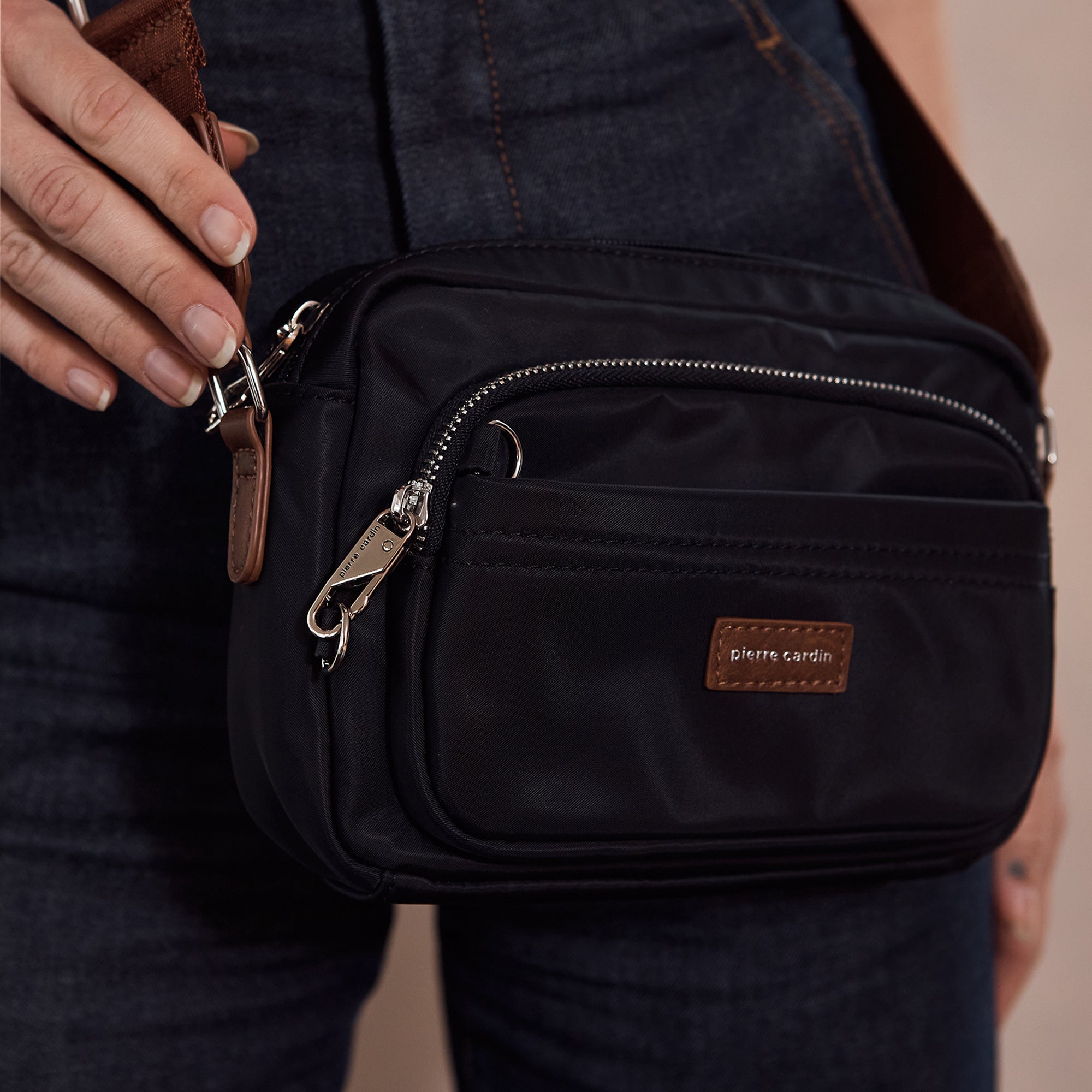 Pierre Cardin RFID Anti-Theft Nylon Crossbody Bag