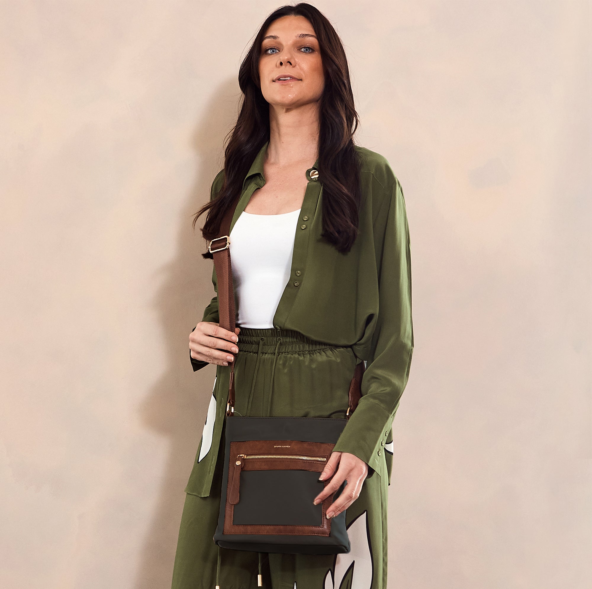 Pierre Cardin RFID Lightweight Nylon Crossbody Bag