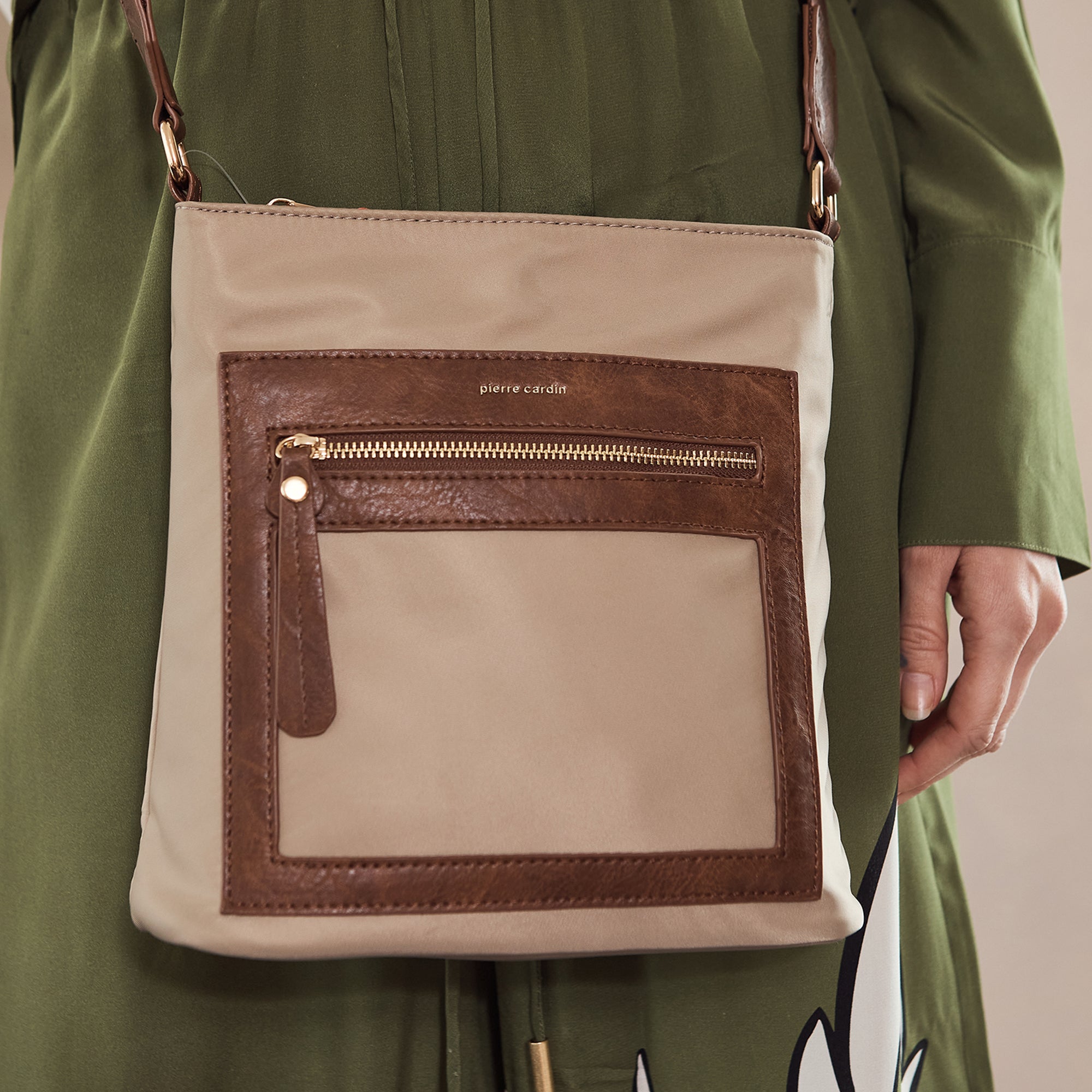 Pierre Cardin RFID Lightweight Nylon Crossbody Bag