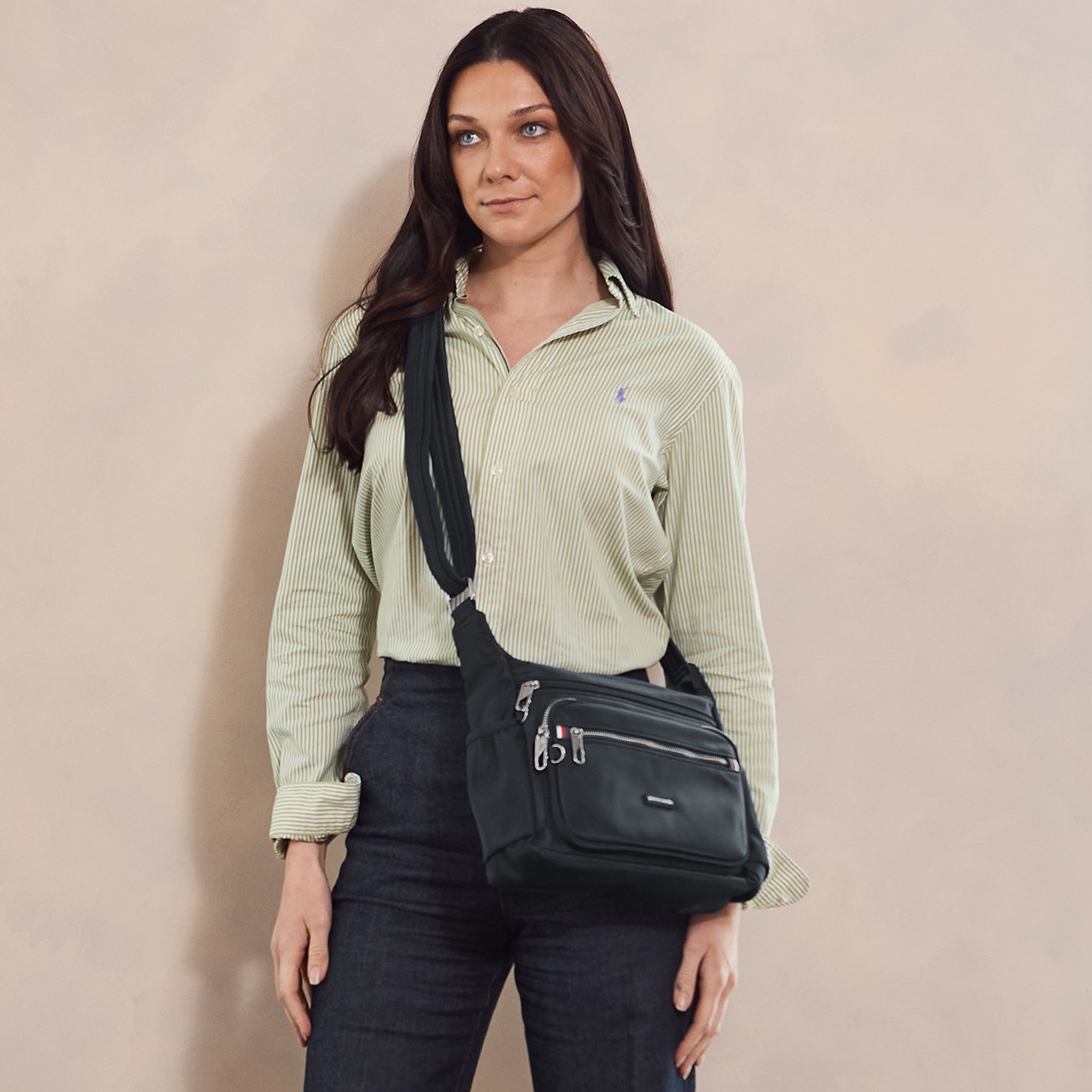 Pierre Cardin RFID Anti-Theft Nylon Crossbody