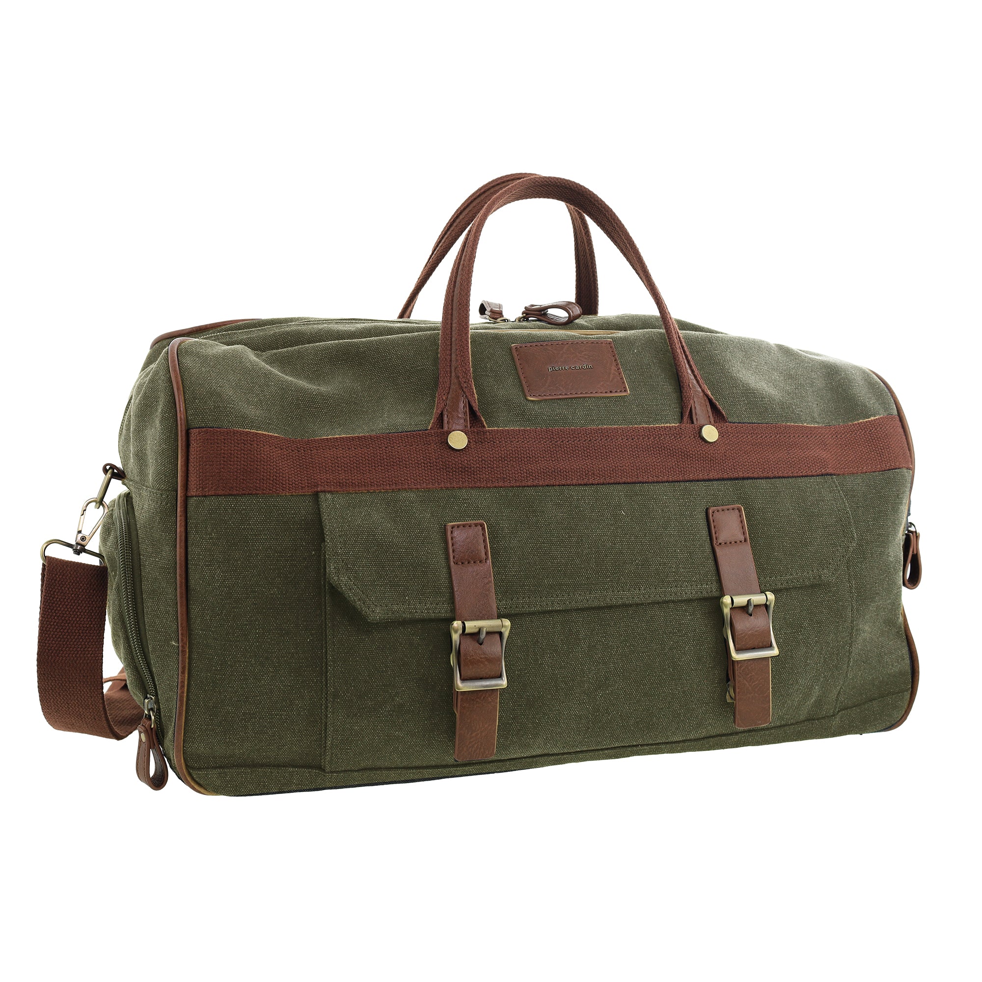 Pierre Cardin Canvas Buckle Overnight Bag