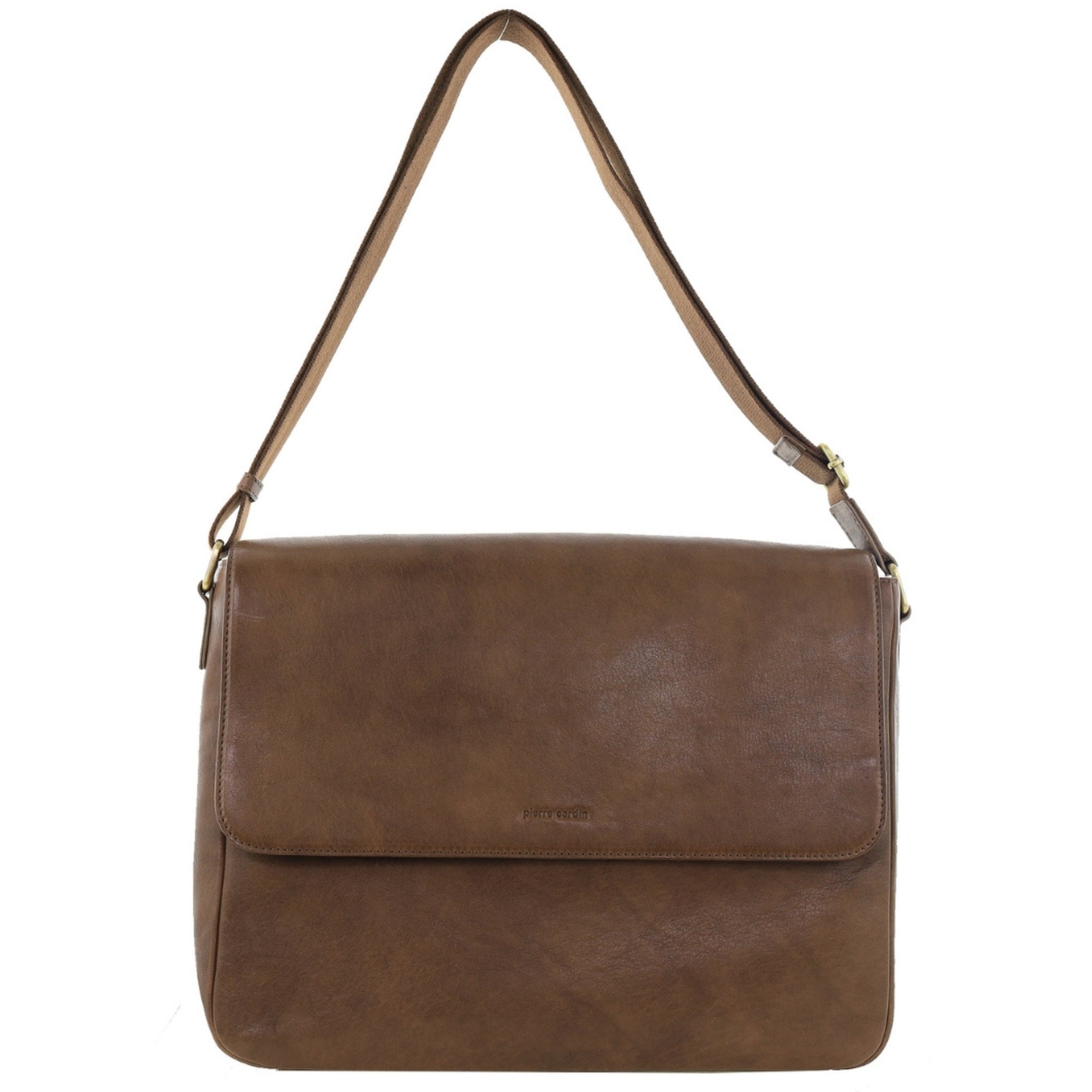 Pierre Cardin Mens Leather Messenger Bag