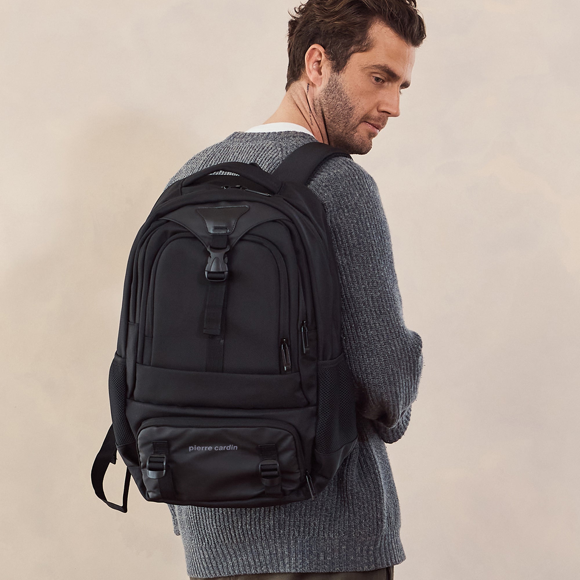 Pierre Cardin Mens Nylon Computer/Business Backpack