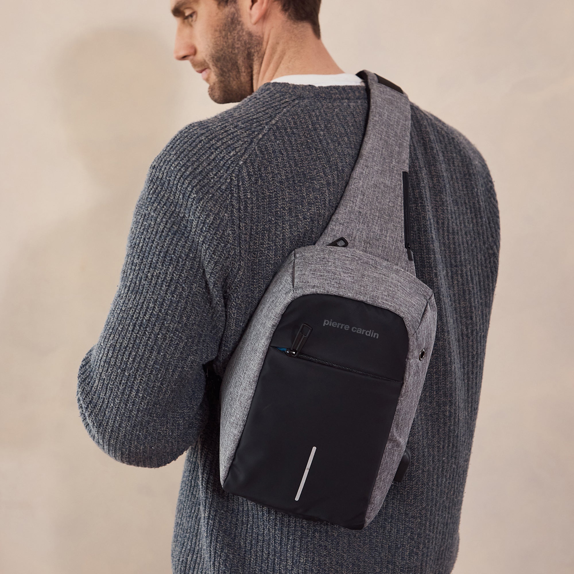 Pierre Cardin Mens Nylon Sling Bag