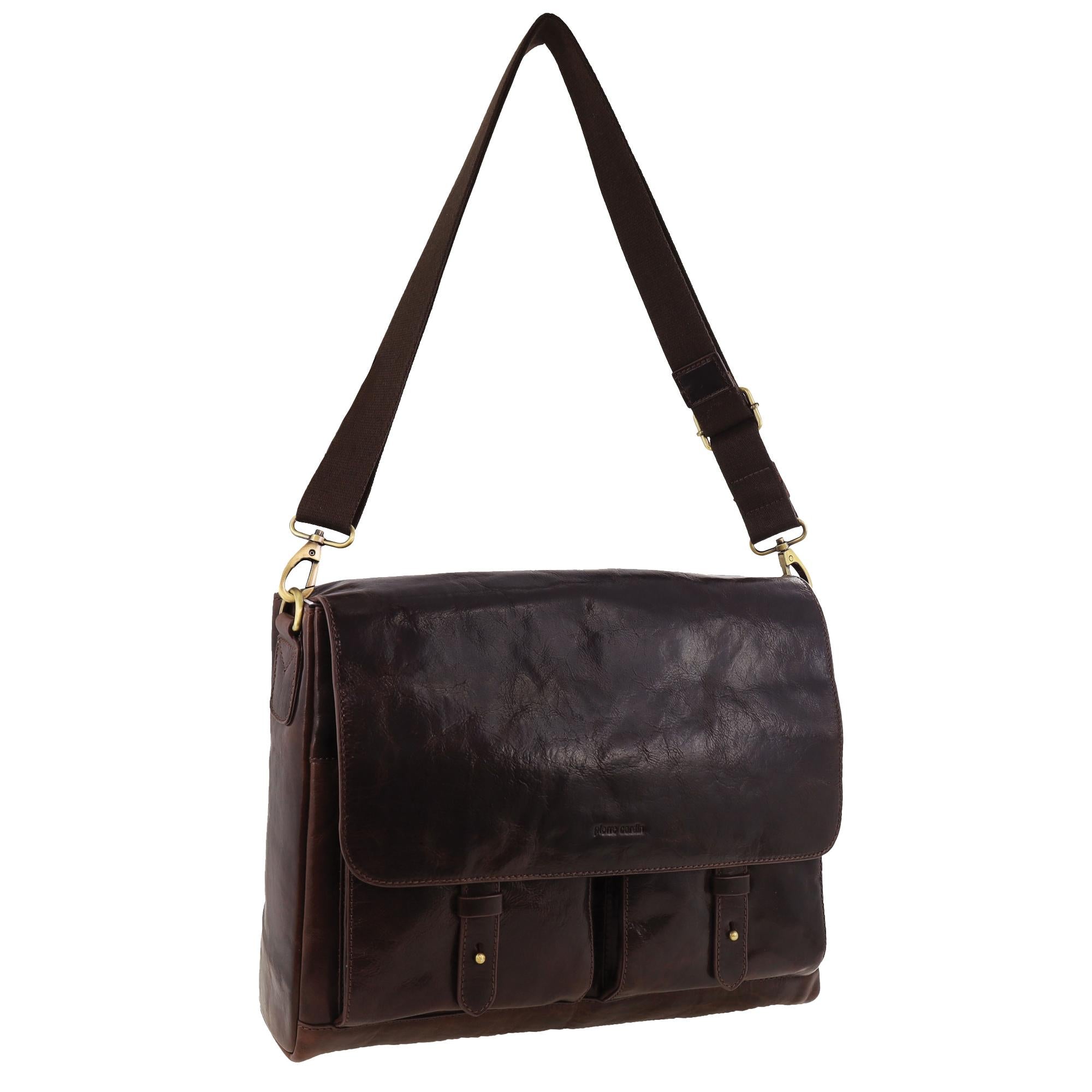 サ*ー様 【北5430】Pierre Cardin スクエア 手巻き 稼働品 Pierre Cardin Men's Leather Computer Bag
