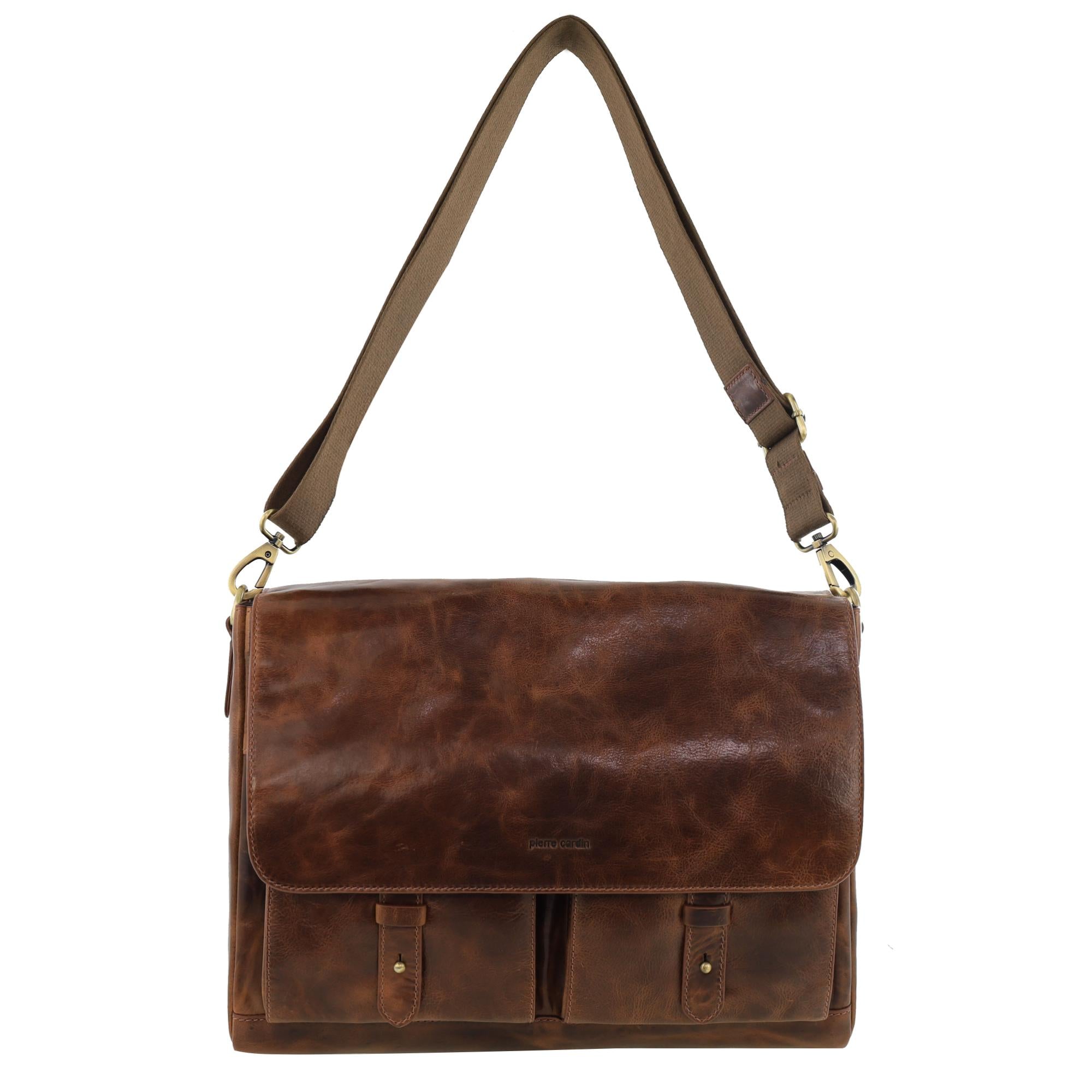 Pierre Cardin Men's Leather Computer Bag