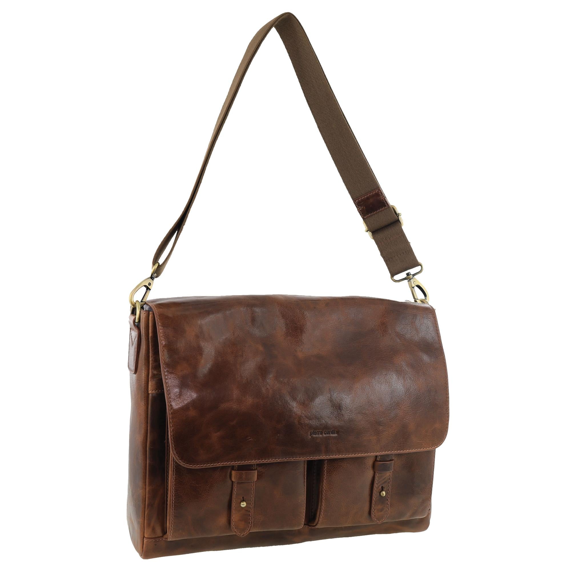 Pierre Cardin Men's Leather Computer Bag