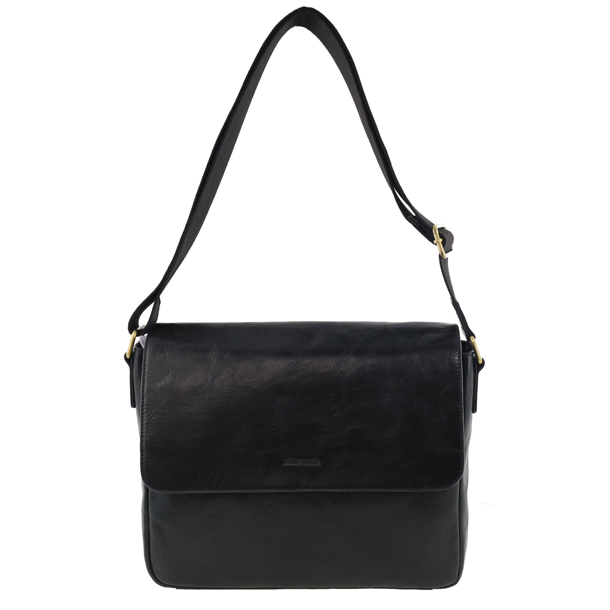 Pierre Cardin Men's Leather Classic Messenger/Computer Bag